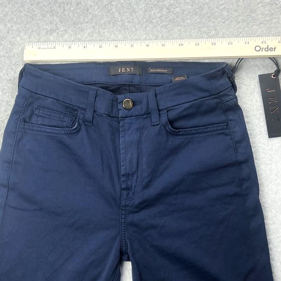 7 For All Mankind Jen7 Jeans Womens 2 Blue Slim Straight Leg Denim NWT - Picture 4 of 16